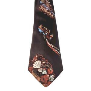 VTG 70s‎ Don Loper Neck Tie Brown Abstract Shell Pattern Polyester 54 inch Long